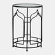 23 Inch Modern Side Table Glass Top Geometric Design Set of 2 Black By Casagear Home BM283534