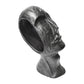 12 Inch Human Face Accent Decor, Metal, Life Like Appeal, Gray By Casagear Home