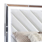 Koi Pine Wood King Size Bed Velvet Upholstered V Channel Tufting White By Casagear Home BM283634