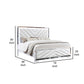Koi Pine Wood King Size Bed Velvet Upholstered V Channel Tufting White By Casagear Home BM283634