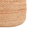 18 Inch Round Accent Pouf Soft Braided Jute Design Natural Cream Orange By Casagear Home BM283647
