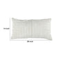 14 x 26 Lumbar Accent Throw Pillow Hand Pleated Vintage Ivory White By Casagear Home BM283679