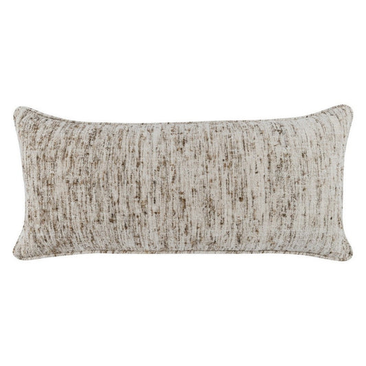 Accent Lumbar Throw Pillow | 16 x 36 | High Low Texture | Woven Fabric | Ivory