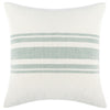 Square Linen Accent Throw Pillow | 22" | Stripe Design | Eucalyptus White