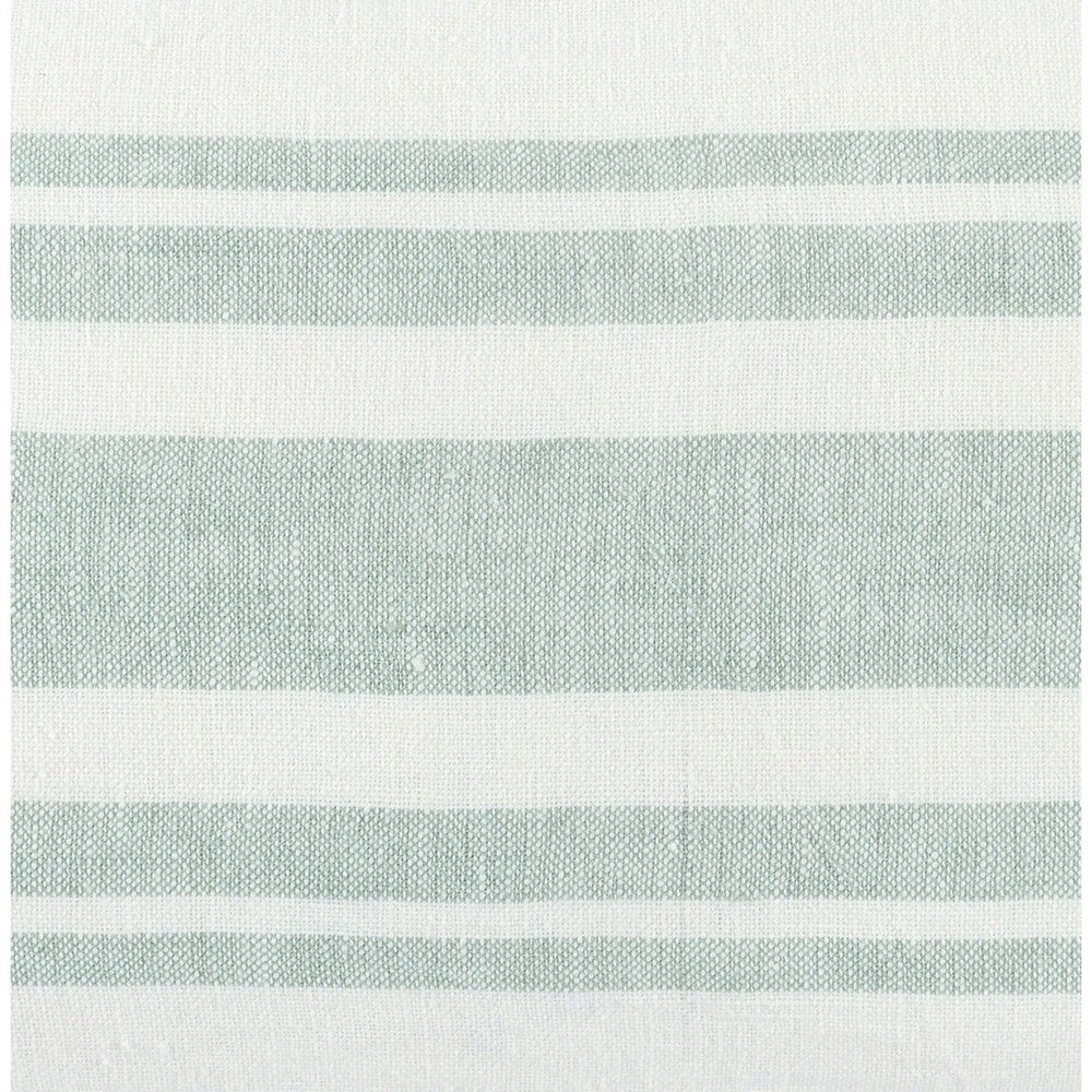 22 Inch Square Linen Accent Throw Pillow Stripe Design Eucalyptus White By Casagear Home BM283687