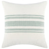 22 Inch Square Linen Accent Throw Pillow, Stripe Design, Eucalyptus, White By Casagear Home