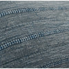 14 x 26 Lumbar Throw Pillow Handwoven Stripes Cotton Linen Tassels Blue By Casagear Home BM283691