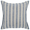 Throw Pillow | 18 x 18 | Linen Cover | Woven Stripes | Flanges | Blue White