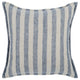 Throw Pillow | 18 x 18 | Linen Cover | Woven Stripes | Flanges | Blue White