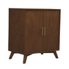 Ian Bar Cabinet | 36" | 2 Doors | Mahogany Wood | Wine Rack | Walnut Brown
