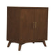 Ian Bar Cabinet | 36" | 2 Doors | Mahogany Wood | Wine Rack | Walnut Brown
