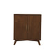 Ian 36 Inch 2 Door Bar Cabinet Mahogany Wood Wine Rack Walnut Brown By Casagear Home BM283833