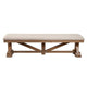 Tess 69 Inch Dining Accent Bench Beige Fabric Cushion Pine Wood Brown By Casagear Home BM283851