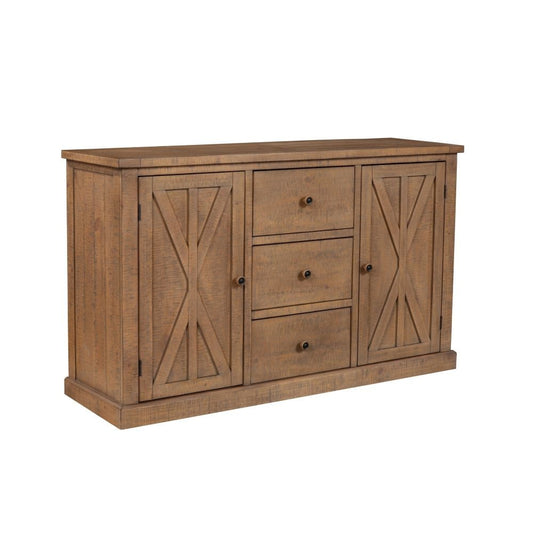 Tess Sideboard Buffet Console | 60" | 3 Drawers | 2 Doors | Brown