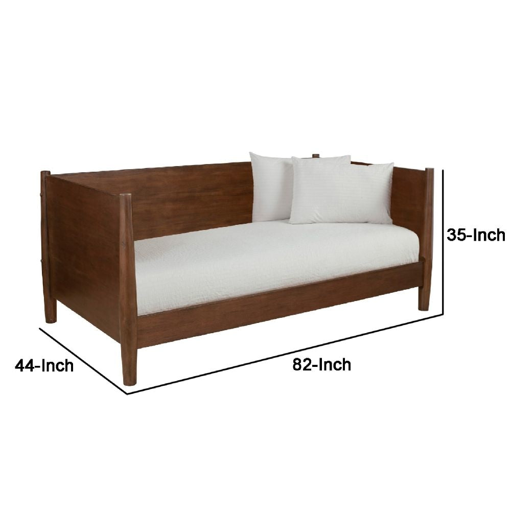 Ian Midcentury Modern Twin Size Daybed Mahogany Wood Warm Walnut Brown By Casagear Home BM283853