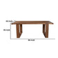 Paige 84 Inch Dining Table Solid Wood Sled Design Base Natural Brown By Casagear Home BM283865