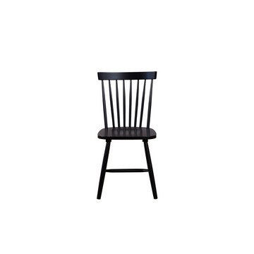Ray 18 Inch Dining Side Chair, Rubberwood, Windsor Back, Set of 2, Black By Casagear Home