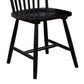 Ray 18 Inch Dining Side Chair Rubberwood Windsor Back Set of 2 Black By Casagear Home BM283868