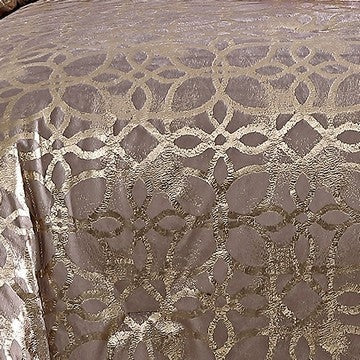 Eve 10 Piece King Size Poly Velvet Comforter Set Foil Pattern Blush Pink By Casagear Home BM283878