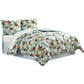 Elia 8 Piece Polyester Queen Comforter Set, Tropical Design, Green, White By Casagear Home