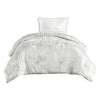Jay Twin Comforter Set | 2 Piece | Polyester Velvet | Deluxe Texture | White