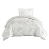 Jay 2 Piece Twin Comforter Set, Polyester Velvet Deluxe Texture, White By Casagear Home