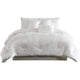Jay Queen Comforter Set | 7 Piece | White Polyester Velvet Deluxe Texture