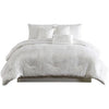 Jay 7 Piece Queen Comforter Set, White Polyester Velvet Deluxe Texture By Casagear Home