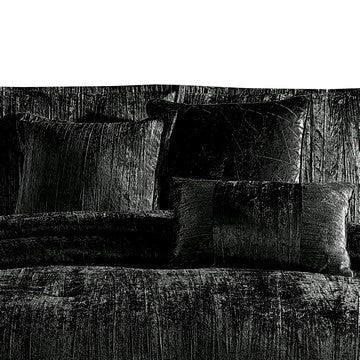 Jay 7 Piece Queen Comforter Set Black Polyester Velvet Deluxe Texture By Casagear Home BM283905