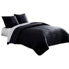 Cabe Queen Comforter Set | 3 Piece | Polyester Puffer Channel Quilted | Black