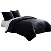 Cabe 3 Piece Queen Comforter Set, Polyester Puffer Channel Quilted, Black By Casagear Home