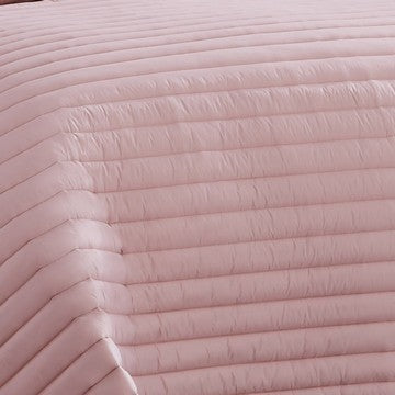 Cabe 3 Piece Queen Comforter Set Polyester Puffer Channel Quilt Rose Pink By Casagear Home BM283914