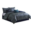 Clover 7 Piece Soft Polyester Queen Comforter Set Jacquard Pattern Teal By Casagear Home BM283915