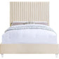 Ella Modern King Size Bed Channel Tufted Panel Headboard Beige Velvet By Casagear Home BM284011