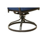 Wynn 25 Inch Modern Patio Dining Swivel Chair with Cushion Set of 2 Blue By Casagear Home BM284153