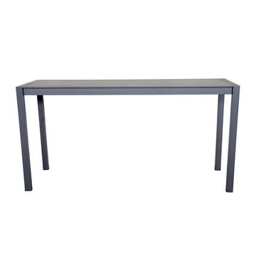 Carlo 80 Inch Outdoor Bar Table Cast Aluminum Powder Coated Slate Gray By Casagear Home BM284156