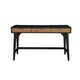 Eli 52 Inch 3 Drawer Home Office Desk, Mahogany Wood, Black, Brown By Casagear Home