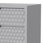 Rexi 26 Inch 2 Drawer Nightstand Honeycomb Mahogany Light Gray Black By Casagear Home BM284250
