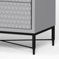 Rexi 48 Inch 5 Drawer Tall Dresser Chest Honeycomb Light Gray Black By Casagear Home BM284260