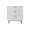 Beth 34 Inch 3 Drawer Small Dresser Chest Mahogany Wood White Gold By Casagear Home BM284268