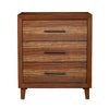Paul Small Dresser Chest | 35" | 3 Drawers | Metal Bar Handles | Warm Brown