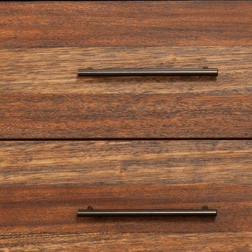 Paul 35 Inch Small Dresser Chest 3 Drawers Metal Bar Handles Warm Brown By Casagear Home BM284272