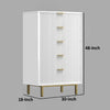 Beth 48 Inch 5 Drawer Tall Dresser Chest White Mahogany Wood Gold By Casagear Home BM284274