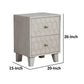 Rue 26 Inch 2 Drawer Nightstand Textured Honeycomb Design Light Gray By Casagear Home BM284279