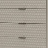 Rexi 48 Inch 5 Drawer Tall Dresser Chest Honeycomb Texture Taupe Gray By Casagear Home BM284283