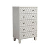 Rue Dresser Chest | 48" | 5 Drawers | Textured Honeycomb Design | Light Gray