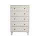 Rue 48 Inch 5 Drawer Dresser Chest Textured Honeycomb Design Light Gray By Casagear Home BM284298
