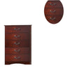 Bran 48 Inch 5 Drawer Tall Dresser Chest Pine Wood Grains Cherry Brown By Casagear Home BM284310