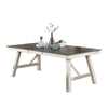 Lexi Classic Dining Table | 78" | Rubberwood | Extendable Leaf | Gray White