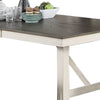 Lexi 78 Inch Classic Dining Table Rubberwood Extendable Leaf Gray White By Casagear Home BM284311